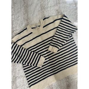 Madewell Navy and Cream Striped Sweater